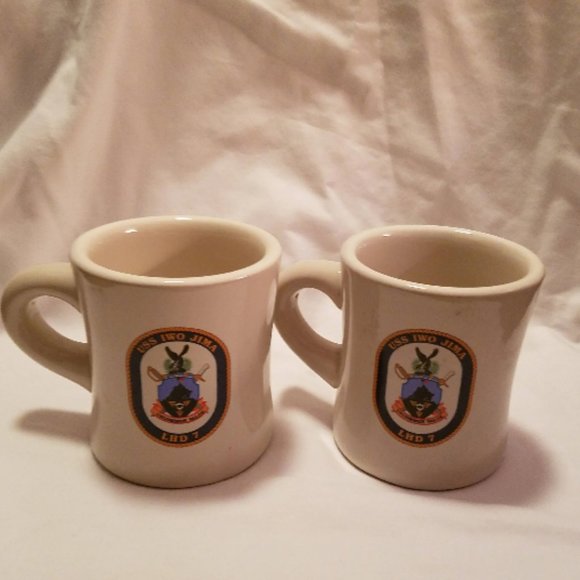 Vintage USS IWO Jima (LHD 7) Victor Style Diner Coffee Mug - Two Mugs - Picture 6 of 6
